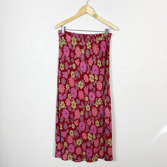 Casual Studio Vintage Y2K 90s Maximalist Phoebe Buffay Style Print Maxi Skirt M - Picture 1 of 11